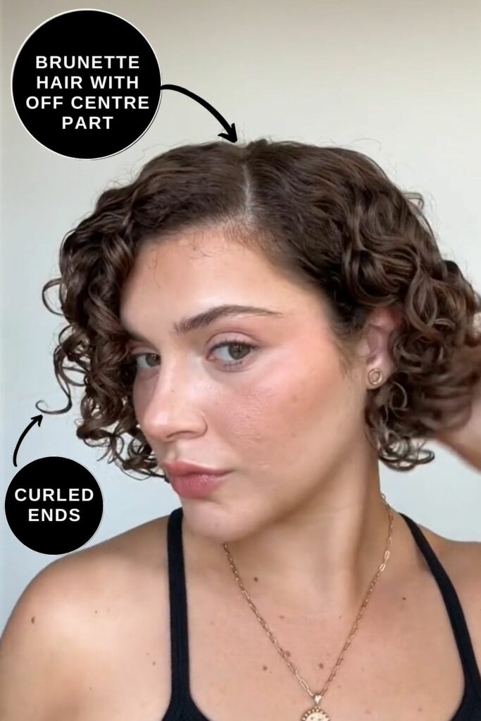 Brunette Hair with Off Centre Part