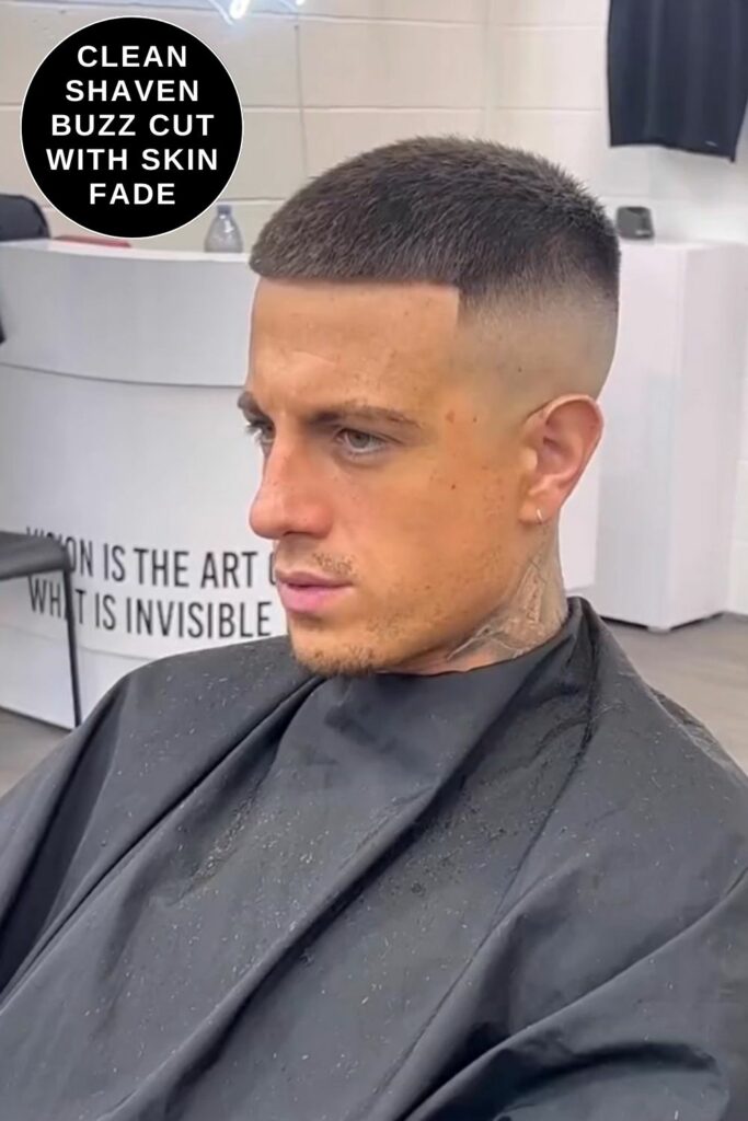 Clean Shaven Buzz Cut with Skin Fade