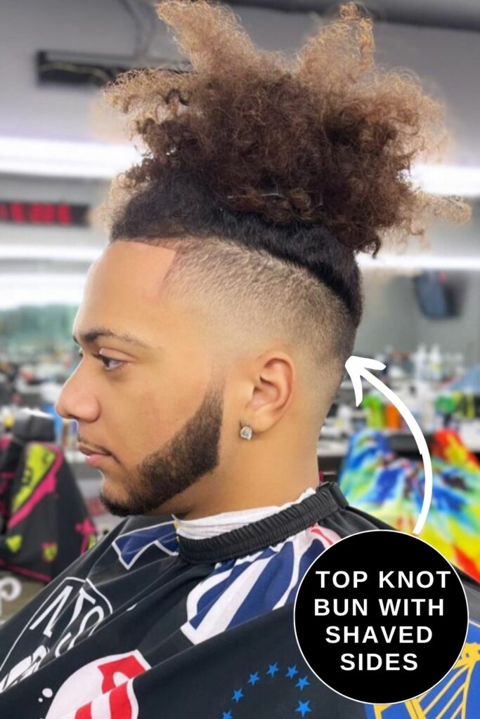 Top Knot Bun with Shaved Sides