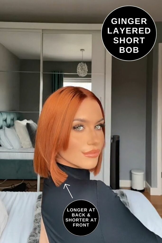 Ginger Layered Short Bob