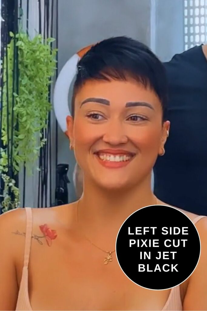 short jet black hair