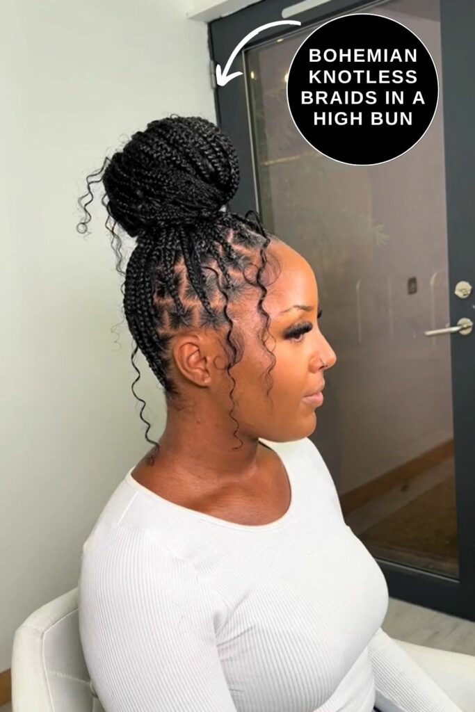Braids for Black Women in buns and front pieces