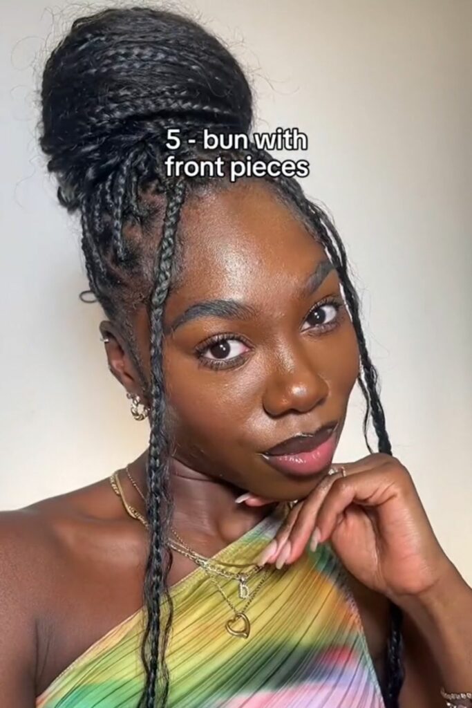 Braids for Black Women in high bun
