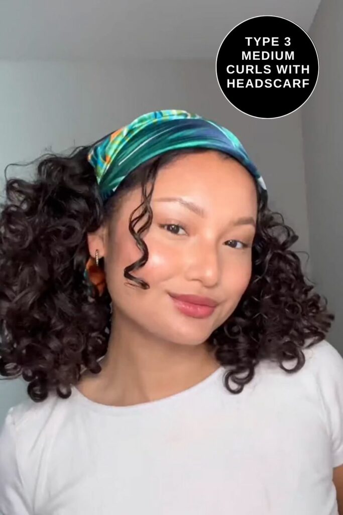 Type 3 Medium Curls with Headscarf