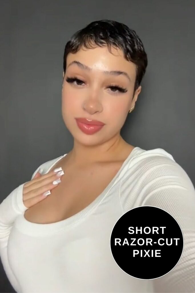 Razor cut pixie