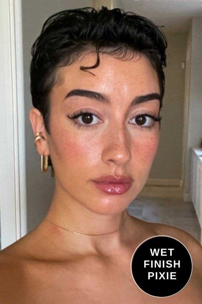 Pixie Cut Hairstyles with wet finish