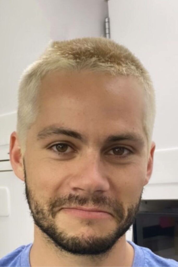 Dylan Obrien blonde hair for movie