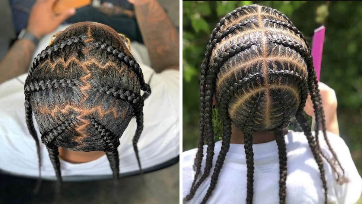 middle parting braids